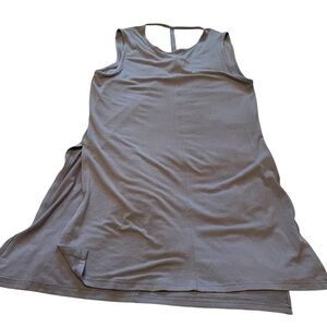 Diadora Tennis Dress-Purple/Gray-Racerback-Side Slits for easy movement-Medium